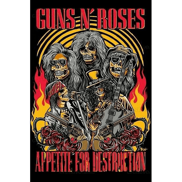 Guns N' Roses Poster 24x36 Iconic Rock Band Live Concert Art 80s 90s ...