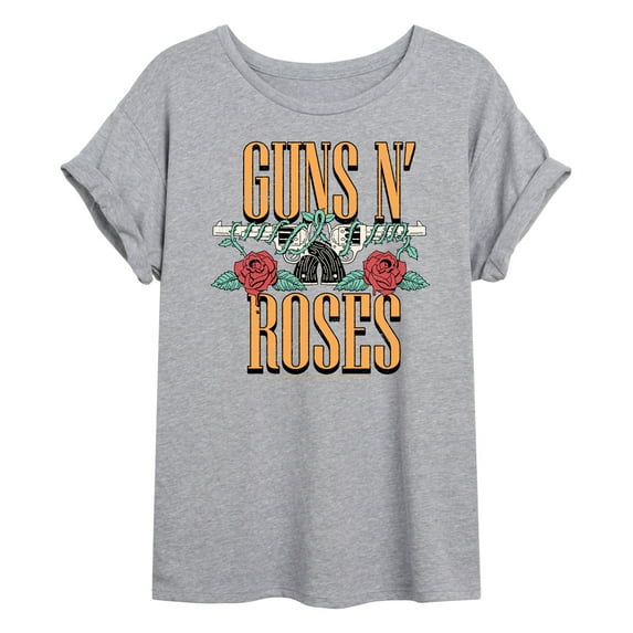 Guns N' Roses - Rock Music Band - Sketched Logo - Women's Oversized Graphic T-Shirt