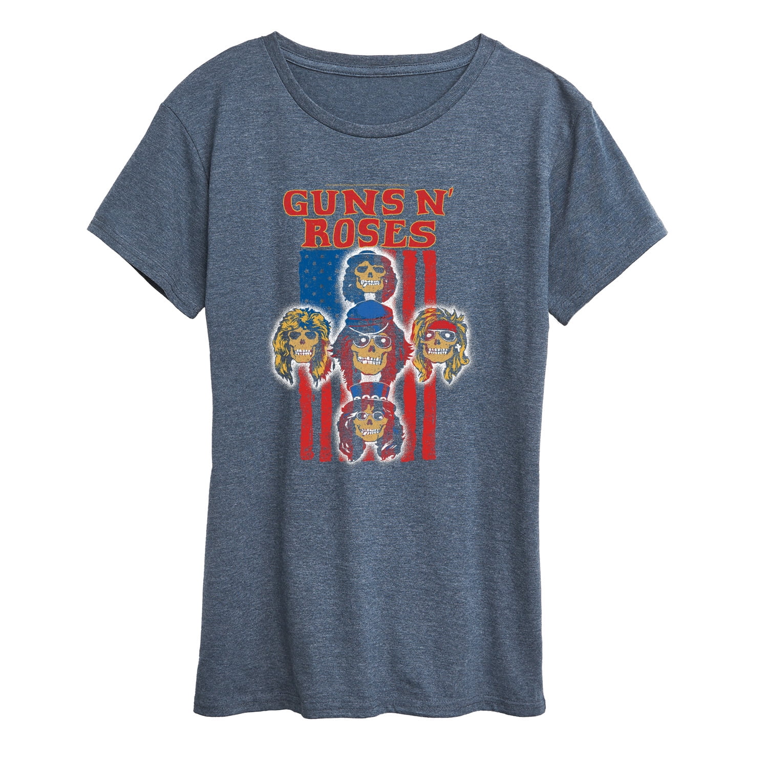 Guns N' Roses - Skull Band Members & American Flag - Women's Short ...