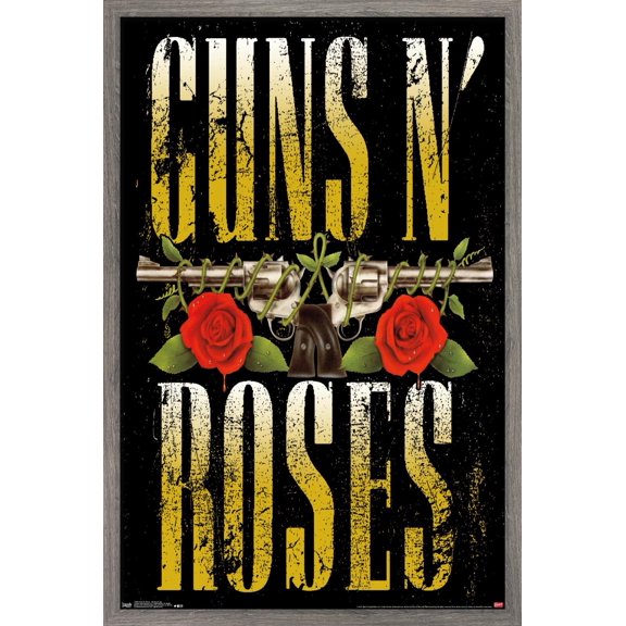 Guns N' Roses - Stacked Logo Wall Poster, 14.725" x 22.375", Framed
