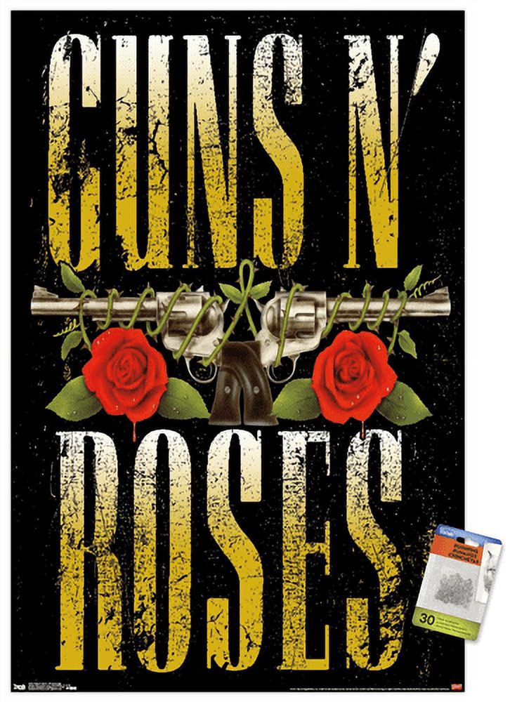 Guns N' Roses - Stacked Logo Wall Poster with Push Pins, 22.375" x 34"