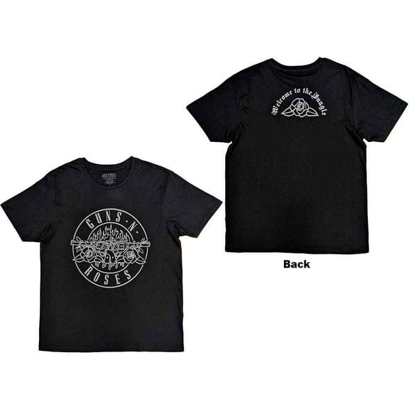 Guns N' Roses Unisex T-Shirt: Classic Bullet Mono (Back Print) (Medium)