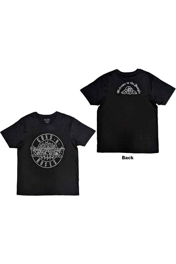 Guns N' Roses Unisex T-Shirt: Classic Bullet Mono (Back Print) (X-Large)