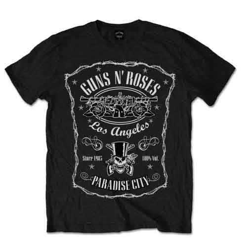 Guns N' Roses Unisex T-Shirt Paradise City Label (Large)