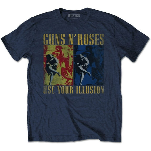 Guns N' Roses Unisex T-Shirt Use Your Illusion Navy (X-Large)
