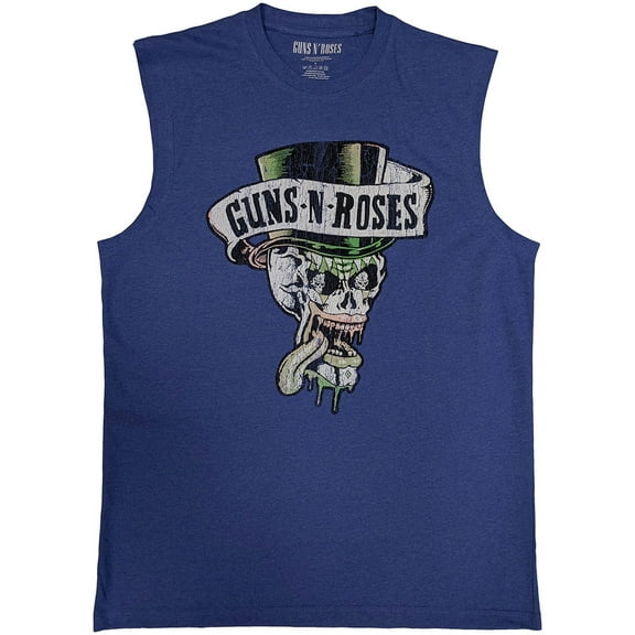 Guns N' Roses Unisex Tank T-Shirt Top Hat & Tongue (Purple) (X-Large)