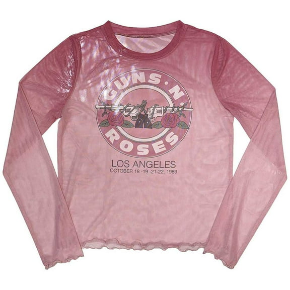 Guns N' Roses Women's Long Sleeve T-Shirt: Bullet Seal (Mesh)