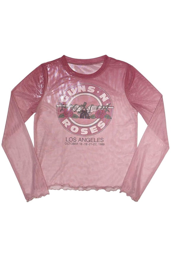 Guns N' Roses Women's Long Sleeve T-Shirt: Bullet Seal (Mesh)