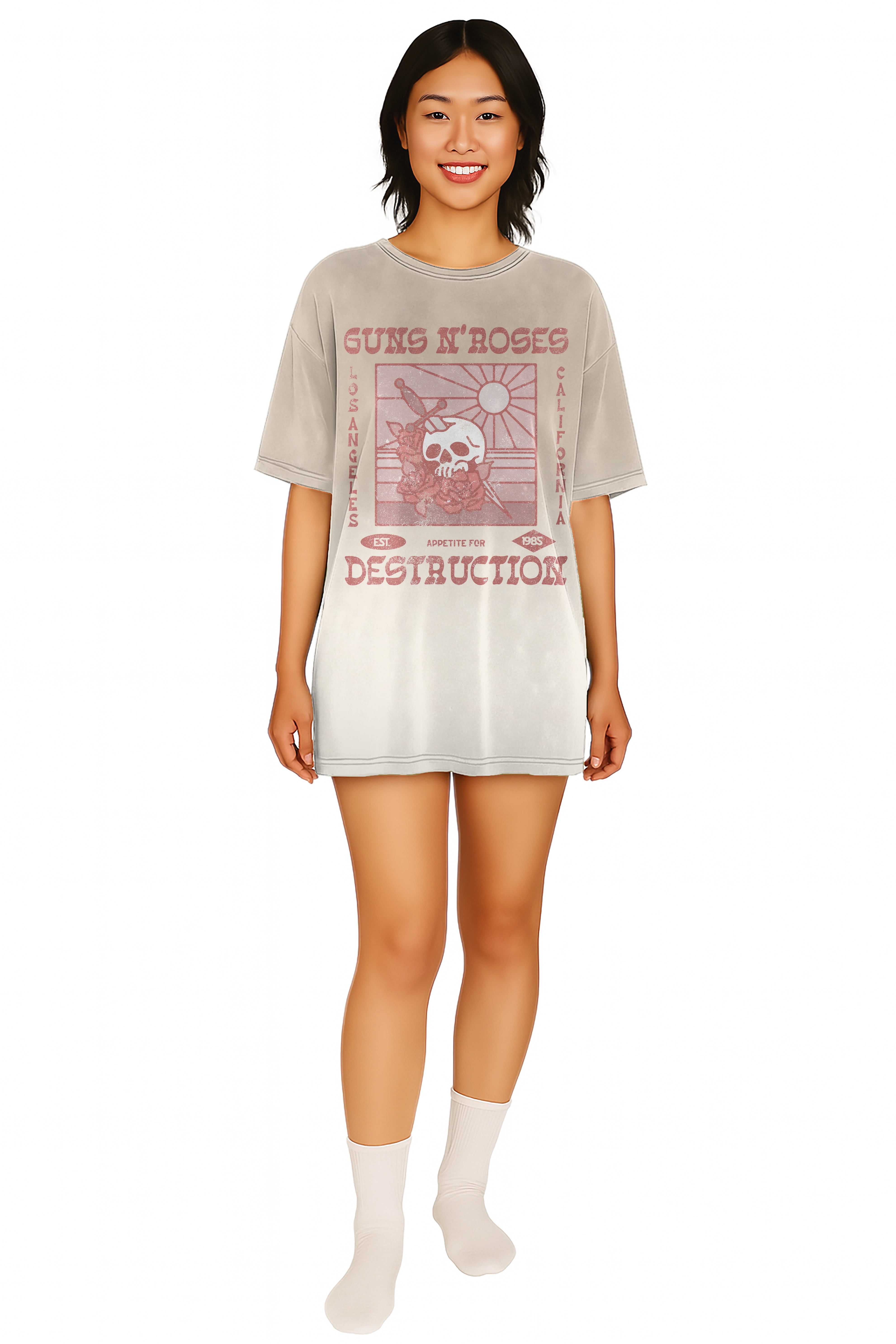 Guns N Roses Women's Oversized Sleep Shirt, Sizes XS-3X - Walmart.com