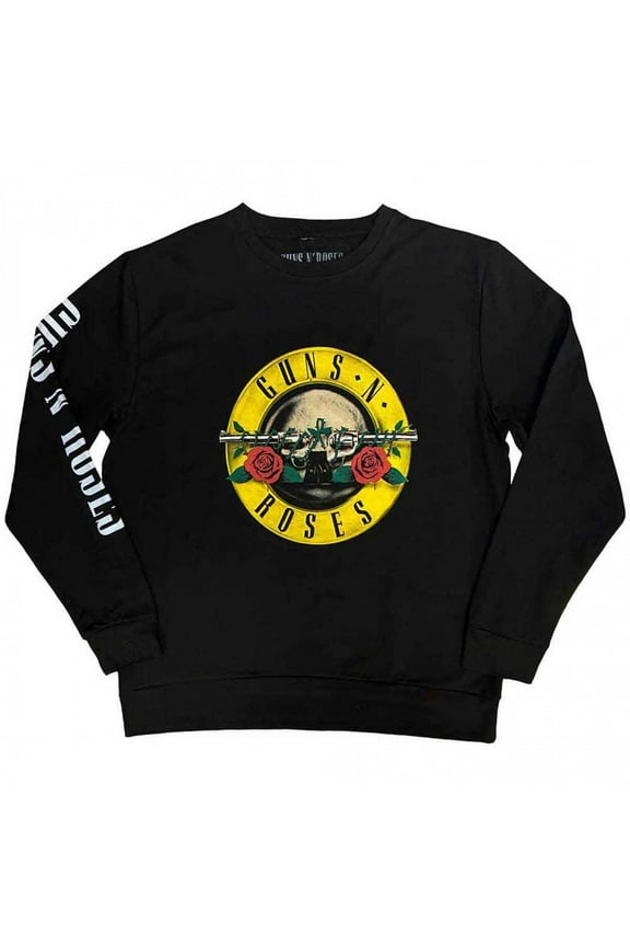Guns N' Roses Classic Logo with Sleeve Print Crewneck Sweatshirt-2XLarge