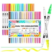 Gunsamg 30 Colors Dual Tip Art Watercolor Pen Set, 0.4mm Fine Tip and 1-4MM Brush Tip, for Coloring, Drawing, Writing, Notebook