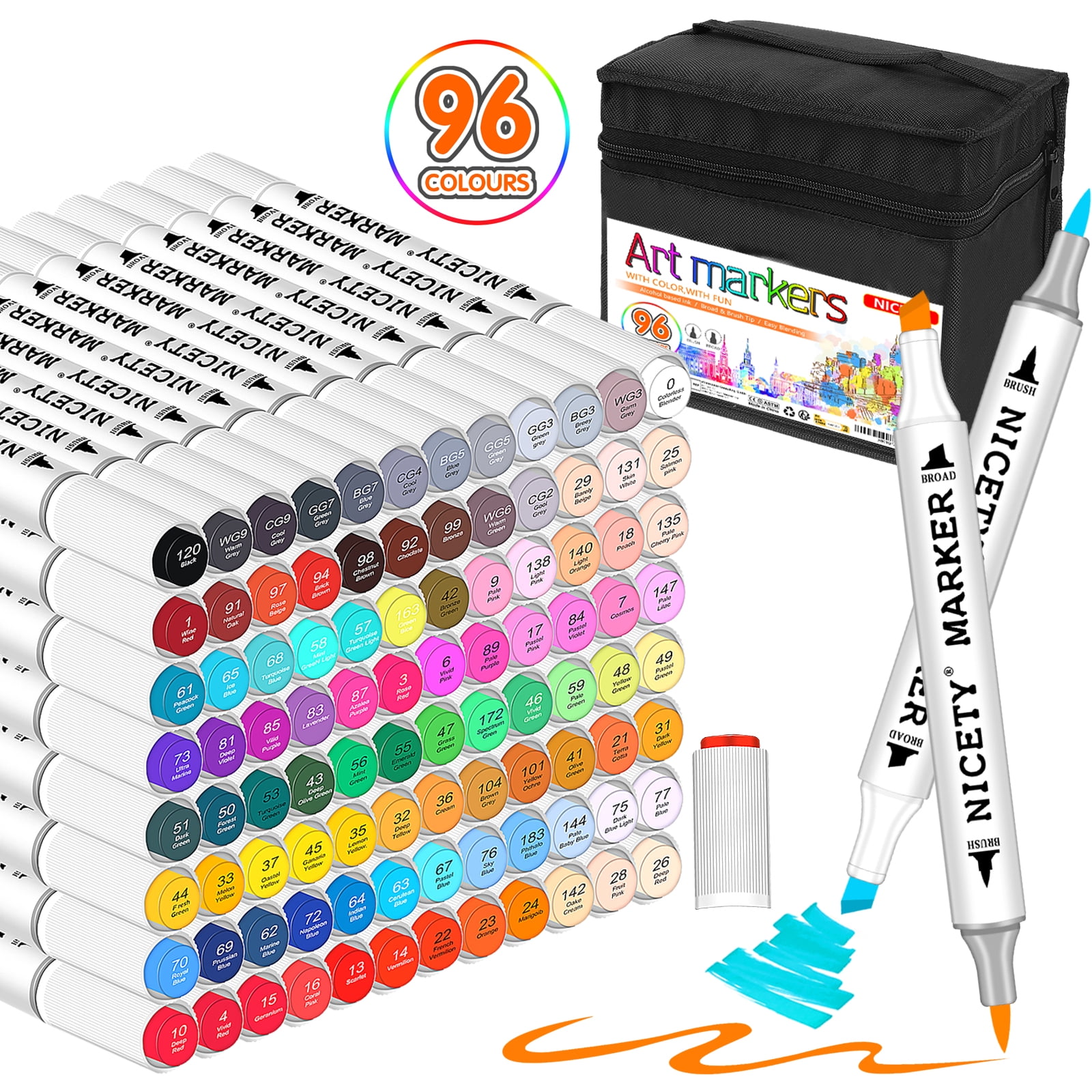 168 Colors Arrtx Alcohol Twin Tip Pens Art