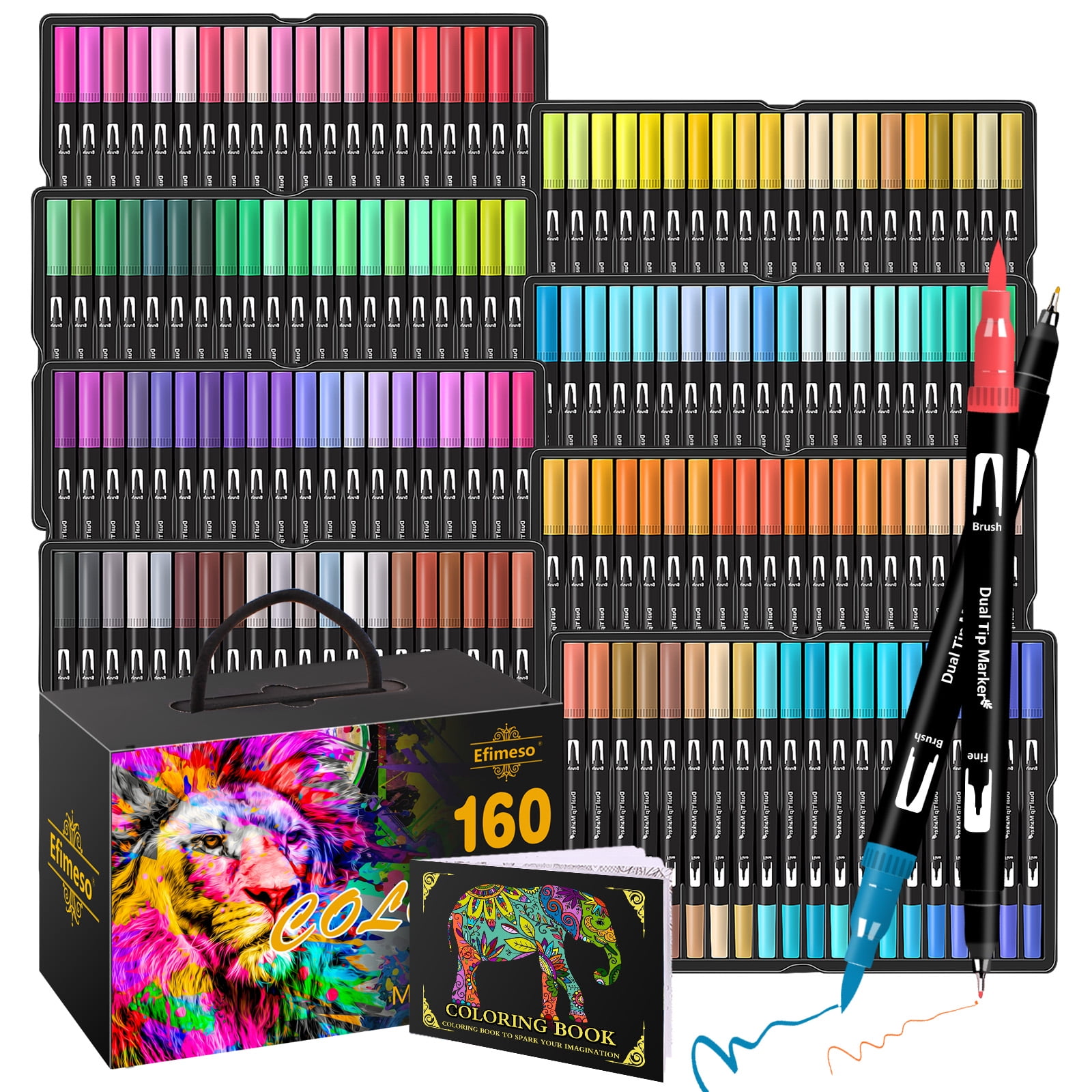 60 Colors Dual Tip Brush Pens Calligraphy Art Marker, Brush and Fine P – US  Home Gear LLC