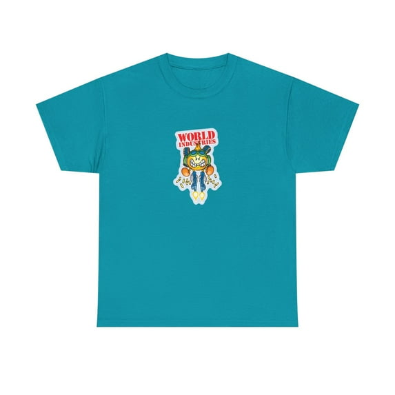 Gunslinger Flameboy World Industries 02 Skateboard Vintage Classic TShirt Print - Tropical Blue / L