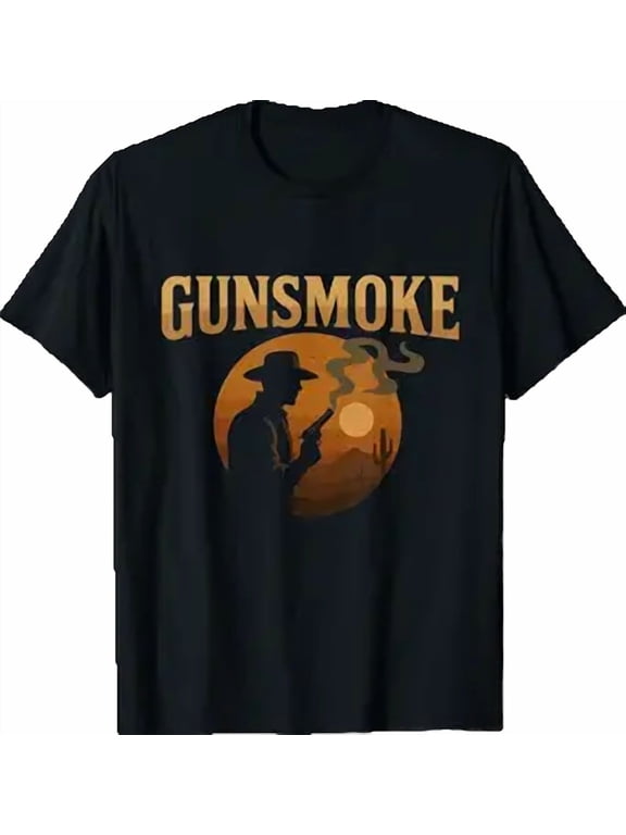 Gunsmoke Cowboy Sunset Shirt BLACK Unisex S-5XL Hot Trending Shirt, Vintage Birthday Gift