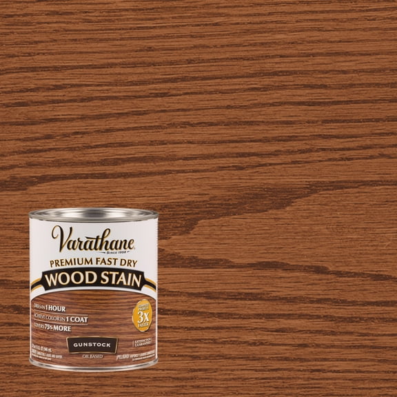 2 Pack, Gunstock, Varathane Premium Fast Dry Wood Stain-262007, Quart
