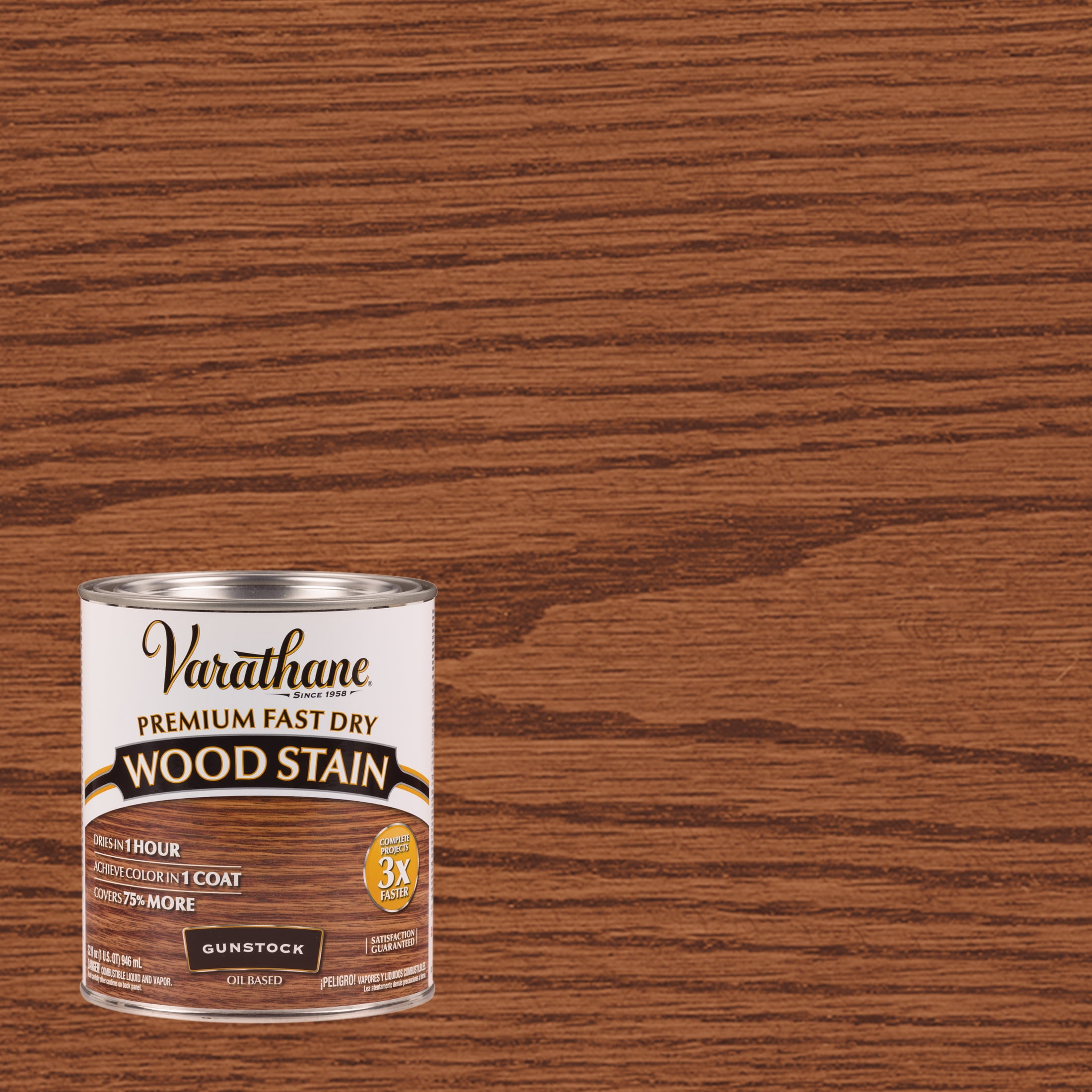 Gunstock, Varathane Premium Fast Dry Wood Stain-262007, Quart - Walmart.com
