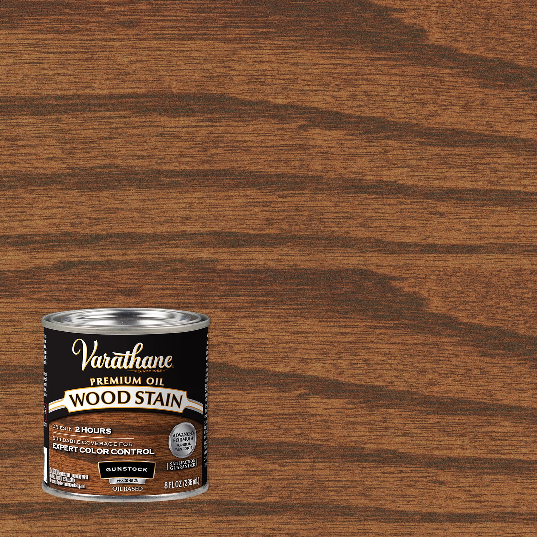 Gunstock, Varathane Premium OilBased Interior Wood Stain211805, Half Pint, 4 Pack