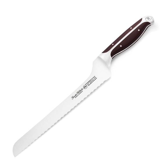 Gunter Wilhelm PREMIER ProCut 9.5" Offset Bread Knife - Made in Germany - Dark Brown Handle