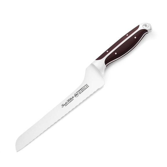 Gunter Wilhelm PREMIER ProCut 8" Offset Bread Knife - Made in Germany - Dark Brown Handle
