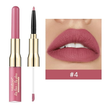 Gunyslmo 2 IN 1 Matte Lip Liner and Lipstick Combo Red Lip Gloss Pencil Makeup Set Women Long Lasting 24 Hours Liquid Lipstick and Lip Liner Set