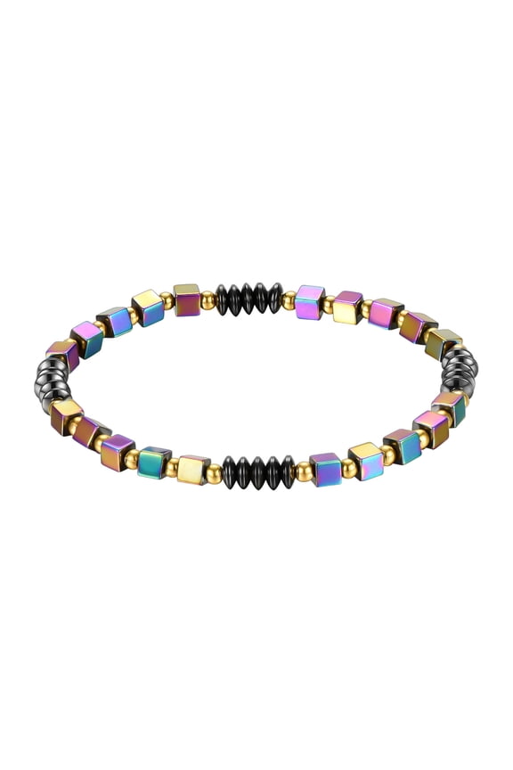 Under $5 Ladies Personality Fashion Oval Magnetic Black Gallstone Beaded Beach Bracelet