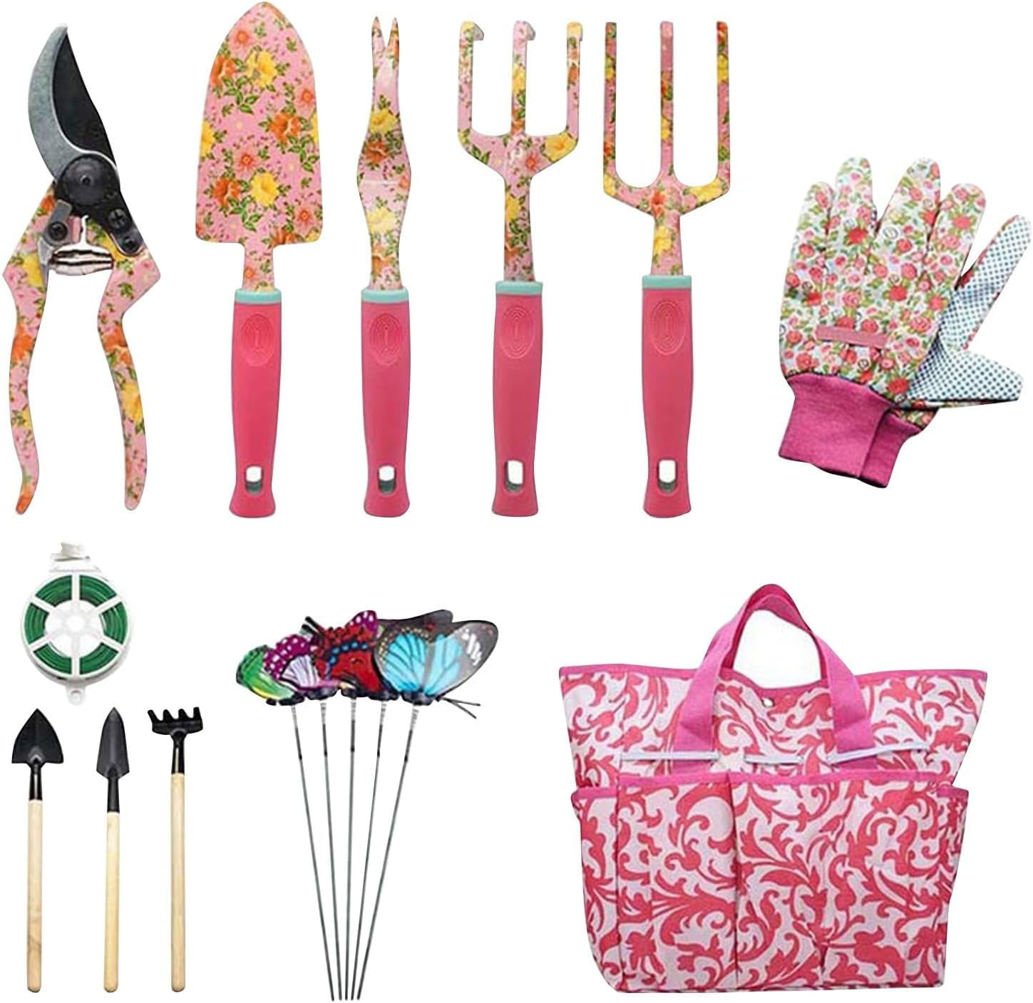 Guo 10-Piece Premium Gardening Tool Set for Women - Heavy Duty ...