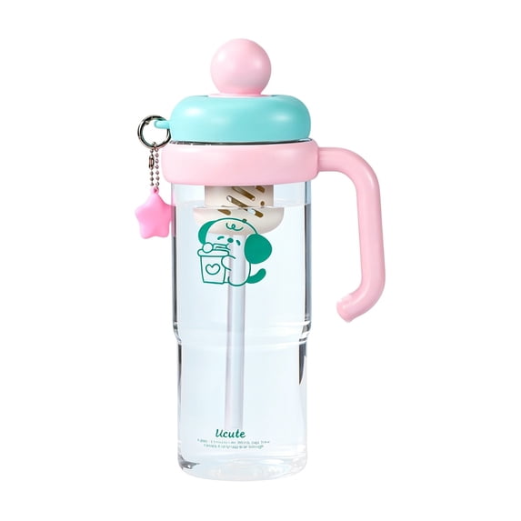 Guodhu 1200ml Large Capacity Tumbler Cup with Handle and Straw, Reusable Water Bottle for Office Home Travel, BPA Free Sports Water Cup with Lid, Pink(Pink)