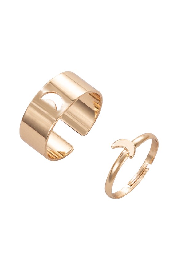2PCs Matching Couple Rings Y2k Couple Rings Moon Planet Rings for Women Men Love Best Friends Promise Rings Engagement Ring Set Jewelry Gifts for Couples