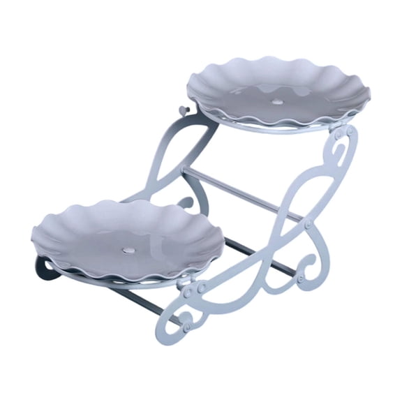 Guodhu 3 Tier White Serving Stand Dessert Fruit Tray Heavy Duty Sturdy Display Plate for Wedding Party Home Kitchen Table Decor Cake Holder(C)