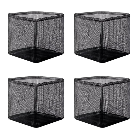 Guodhu 4 Pack Aquatic Pond Planting Bags, 7.1x7.2 Inch Breathable Mesh Flower Pot for Water Lilies, Reusable PVC Pond Plant Container, 1.4 Gallon Capacity(Black)