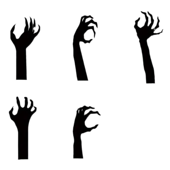 Guodhu 5 Pack Halloween Skeleton Hand Ground Stakes, Wrought Iron Ghost Hand Garden Insert, Spooky Yard Decoration for Haunted House Outdoor(Multicolor)