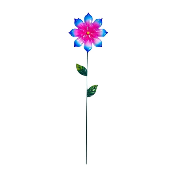 Guodhu 6-Color Iron Flower Garden Stake Set, Fade-Resistant Wrought Metal Insertion Art for Courtyard Flower Bed, No-Assembly Outdoor Decorative Plant Stick(Multicolor K)