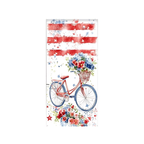 Guodhu 70.9x35.4 Inch Patriotic Door Curtain, Independence Day Hanging Cloth for Front Door Wall Decoration and Party Background (0.27lb)(Multicolor Z)