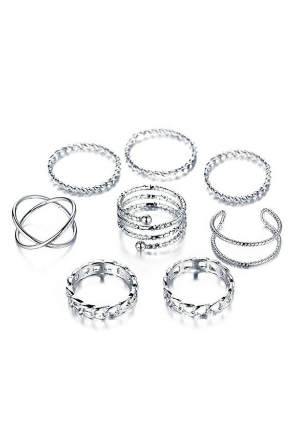 8PCS Gold Stackable Rings for Women Trendy Cute Rings Boho Knuckle Ring Set Dainty Golden Rings Pack Jewelry Gifts for Her Mom Wife Girlfriend