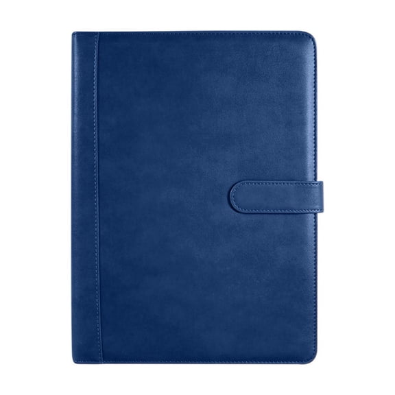 Guodhu A4 Leather Portfolio Folder with Notepad and Pen – Multi-Pocket Business Writing Padfolio for Office Interview Meeting Gift(Blue)