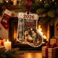 thumbnail image 1 of Guodhu Acrylic Christmas Cash Gift Stocking Hanging Ornament with Velvet Ribbon for Tree Fireplace Window Holiday Decor, 1 of 6