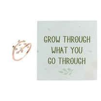 Guodhu Adjustable Rose Gold Silver Plated Branch Leaves Ring for Women,Stacking Finger Ring, Cubic Zirconia Stone Stackable Open Ring Card Gifts for Women Daughter Girlfriend