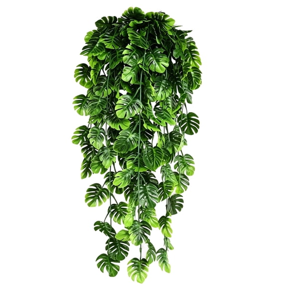 Guodhu Artificial Hanging Monstera Vine 30.8 Inch, Fake Trailing Tropical Plant for Wall Decor, Faux Split Leaf Greenery for Home Wedding Indoor Outdoor(D)