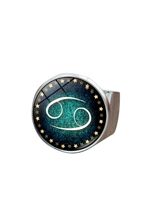 Birthday Gifts For Women Men Luminous Zodiac Sign Ring Jewelry Astrology 12 Constellation Horoscope Opening Adjustable Rings