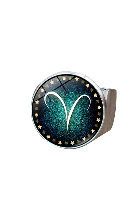 Birthday Gifts For Women Men Luminous Zodiac Sign Ring Jewelry Astrology 12 Constellation Horoscope Opening Adjustable Rings