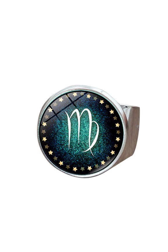 Birthday Gifts For Women Men Luminous Zodiac Sign Ring Jewelry Astrology 12 Constellation Horoscope Opening Adjustable Rings