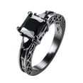 thumbnail image 1 of Guodhu Black Gold Princess Cut Cubic Zirconia Promise Ring Square Engagement Rings for Women, 1 of 1