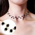 thumbnail image 1 of Guodhu Black White Crystal Choker Necklace- Fashion Simple Jewelry with Pearl and Crystal for Women, 1 of 9