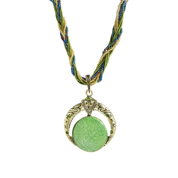 Guodhu Bohemian Necklace for Women Turquoise Jewelry Necklace Statement Beaded Vintage Chunky Chain Pendant for Women Ladies