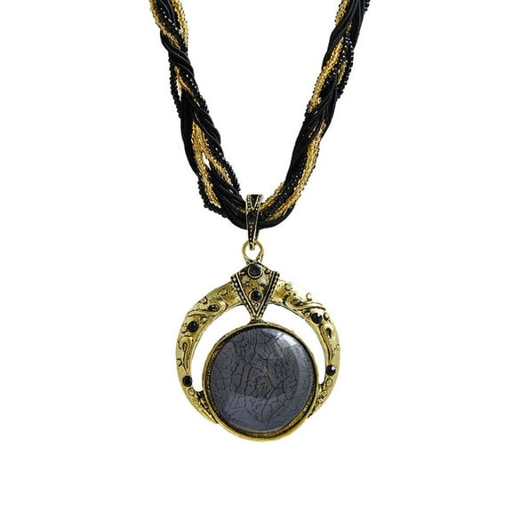 Guodhu Bohemian Necklace for Women Turquoise Jewelry Necklace Statement Beaded Vintage Chunky Chain Pendant for Women Ladies