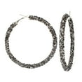 thumbnail image 1 of Guodhu Boho Hoop Earrings Glitter Rhinestone Wrapped Dangle Drop Earring Gold Black Red Circle Cubic Zirconia Statement Earrings Jewelry for Women, 1 of 6