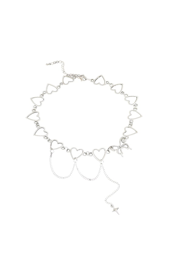 Butterfly Choker Necklace Y2K For Women Adjustable O Ring Chain Cross Tassel Charms Trendy Aesthetic Kpop Cute Butterfly Necklace