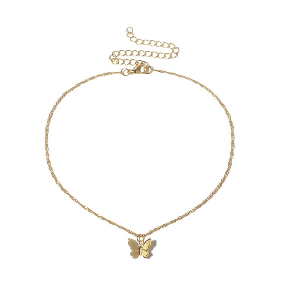 Guodhu Butterfly Choker Necklace for Gold Women Plated Butterfly Necklace Great Present for Wife Girlfriend Mom