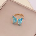 thumbnail image 1 of Guodhu Butterfly Crystal Adjustable Birthstone Rings for Women Teen Jewelry Boho Trendy Iridescent Y2K Dainty Butterfly Jewelry Gifts for Girlfriend Daughter, 1 of 4